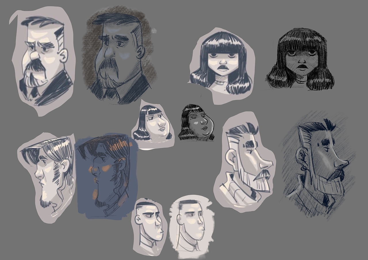 美式头像临摹练习合集（图ZMjM3MzMwNTA0） - 儿童插画 - 站酷设计师rabbit_tale原创素材 - 站酷ZCOOL