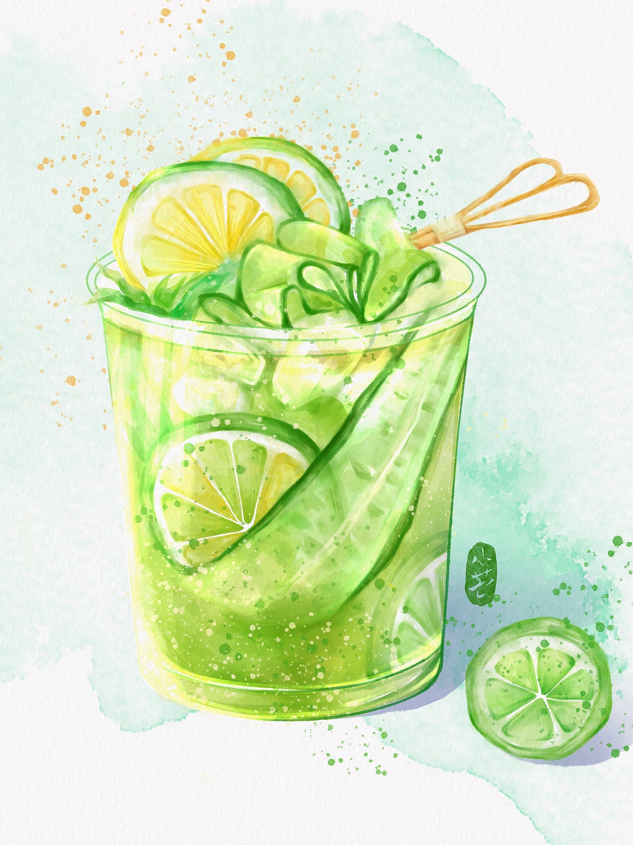 iPad水彩饮品插画合集（图ZMzA2MjE1MDA4） - 商业插画 - 站酷设计师是小芒噢原创素材 - 站酷ZCOOL