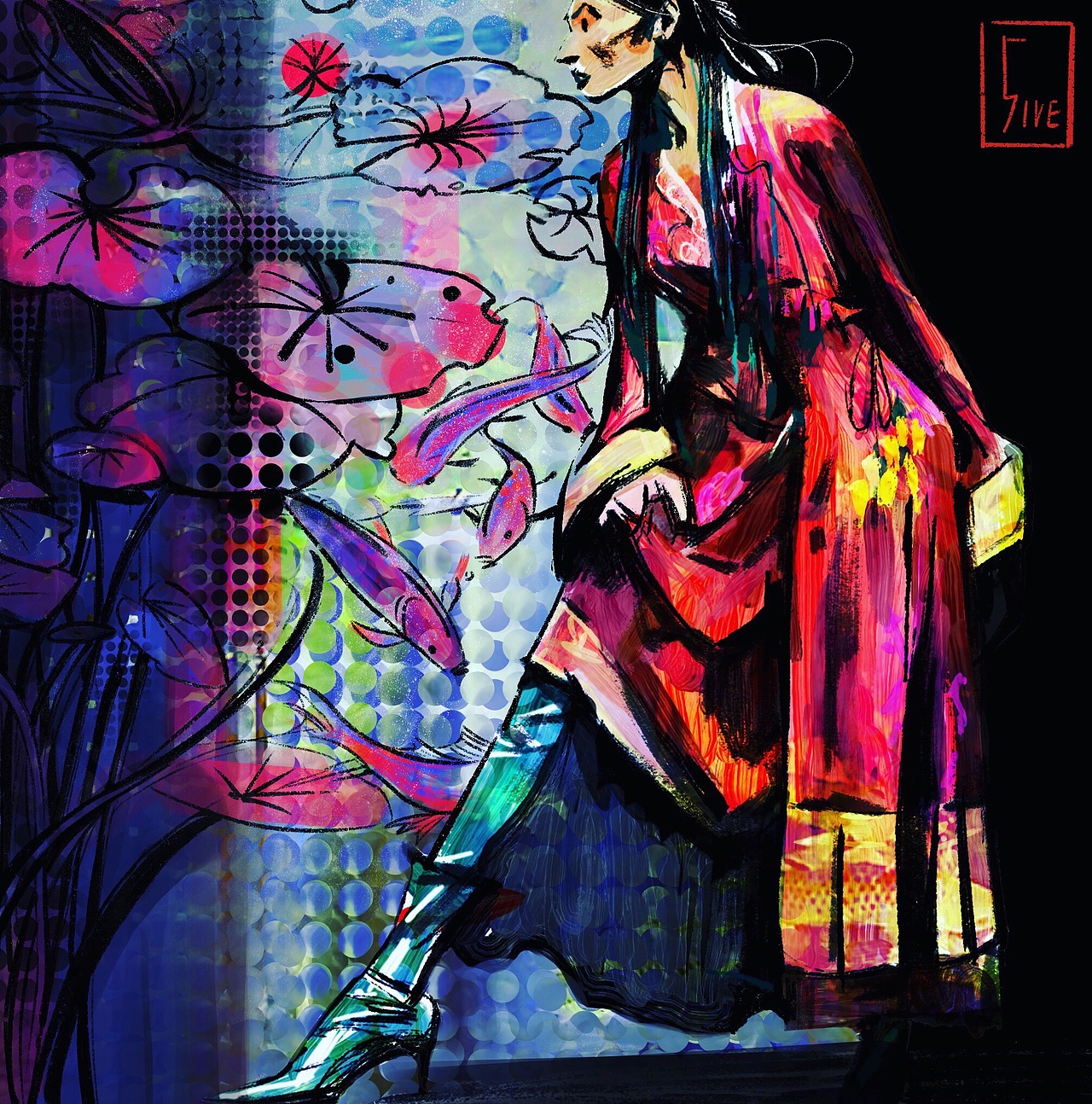 游園。（圖ZMjMyMjIzMjg4） - 新銳潮流插畫 - 站酷設(shè)計師5iveee原創(chuàng)素材 - 站酷ZCOOL