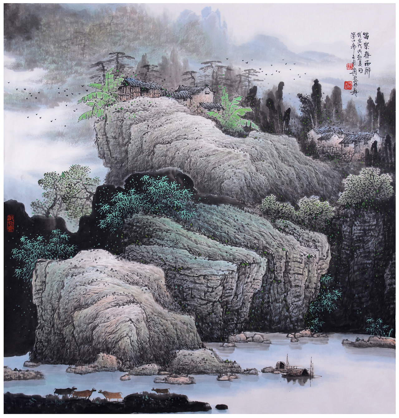 山水名家张月岗老师秋季个展斗方精品原创合集