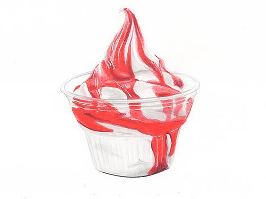【驴大萌彩铅教程180】手绘美食 草莓圣代冰淇淋