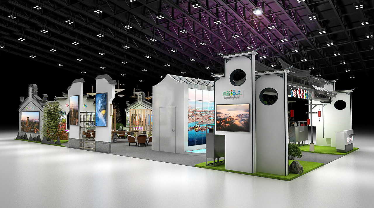福建旅游展位设计3D效果图，当地文化展示设计（图ZMjI4MzU0NzIw） - 场景 - 站酷设计师3D设计师NG男原创素材 - 站酷ZCOOL