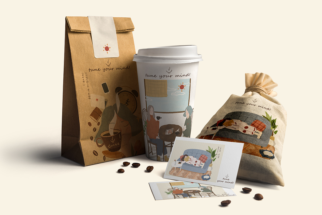 tune coffee 品牌插画设计（图ZMjA0MjE5MTM2） - 商业插画 - 站酷设计师门门_menmen原创素材 - 站酷ZCOOL