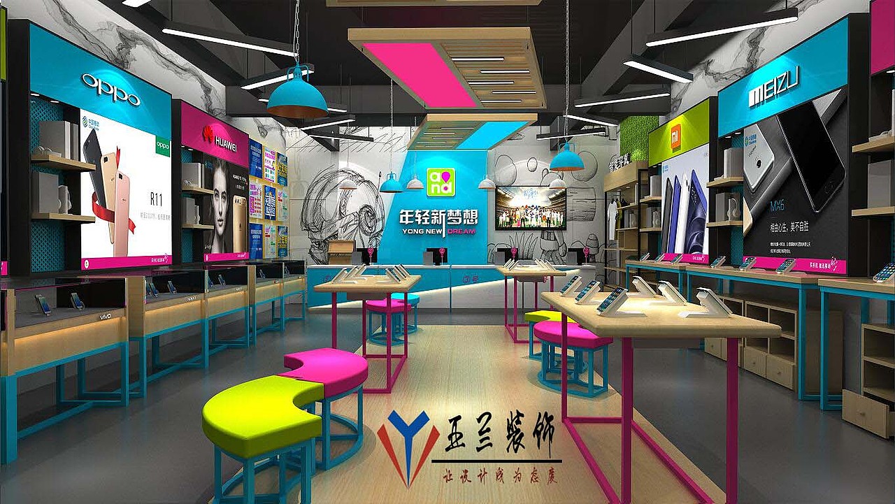 合肥手机店装修,合肥手机店设计,手机店装修小技巧。