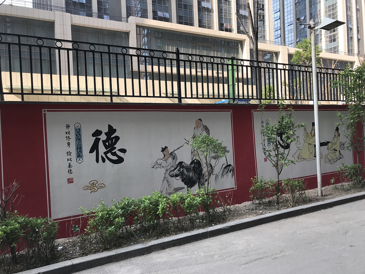 社区文化墙彩绘社区文化墙墙体彩绘