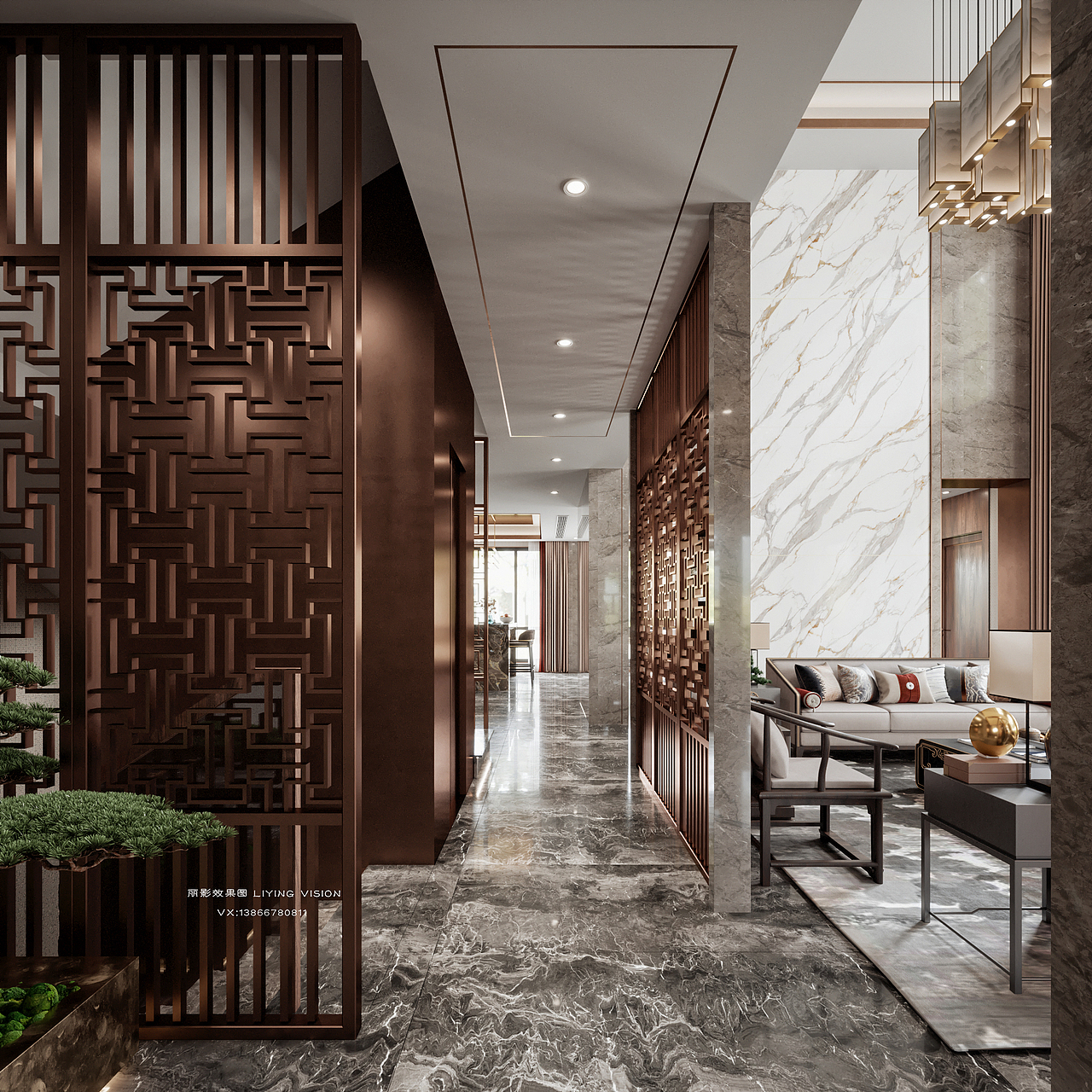 新中式别墅一套（图ZMjM4MjcwNjY4） - 家装设计 - 站酷设计师丽影效果图原创素材 - 站酷ZCOOL
