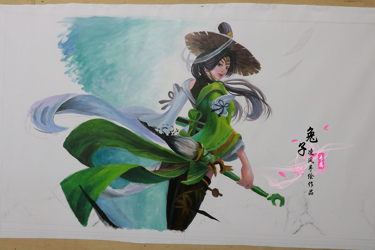 油画手绘王者荣耀上官婉儿【兔子凌风作品】