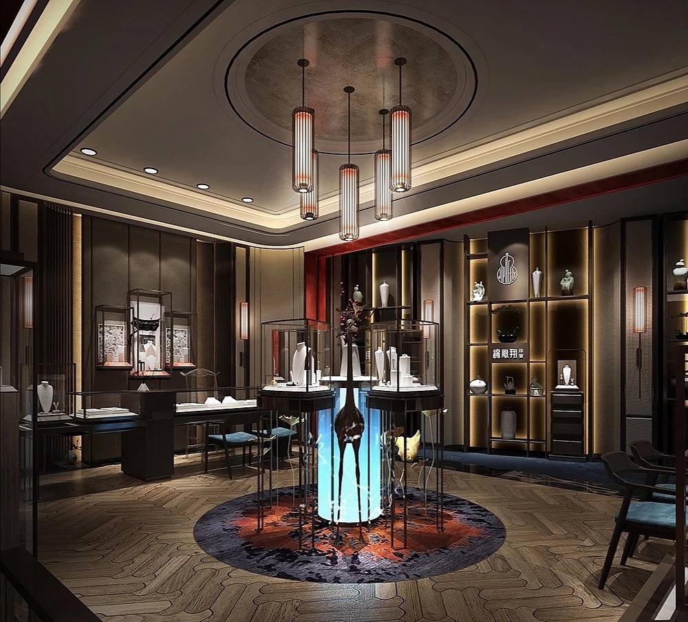 高端珠宝会所设计效果图 深圳珠宝店面设计公司|空间|展陈设计|深圳尚
