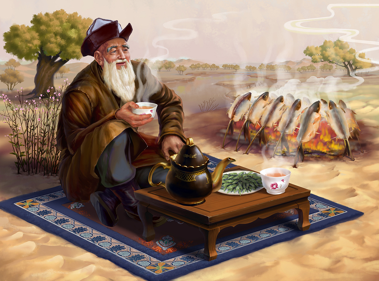 大漠罗布村黑枸杞（图ZMjg4ODU0MDc2） - 商业插画 - 站酷设计师tuteng000001原创素材 - 站酷ZCOOL