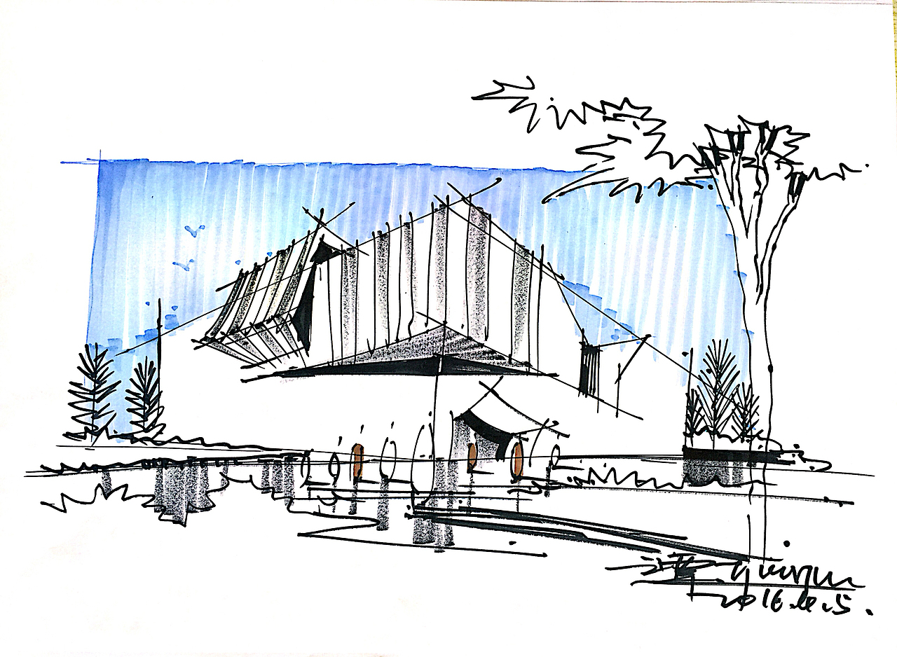 马克笔建筑手绘明信片（图ZNDYwNjg0MjQ=） - 建筑设计 - 站酷设计师Tyj毕下原创素材 - 站酷ZCOOL