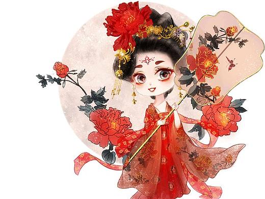 奇天商业插画培训学员作品－Q版贵妃