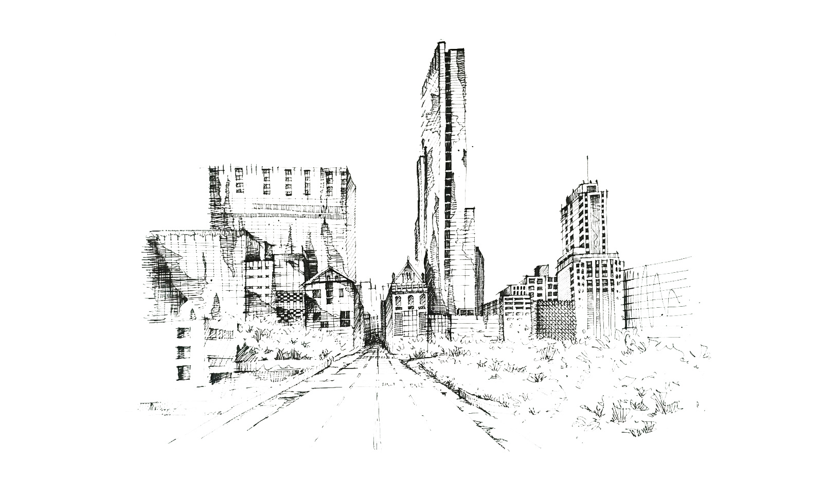 手绘建筑(签字笔)