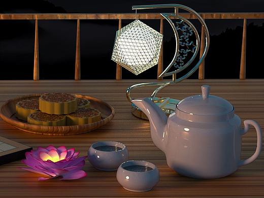 中秋小场景练手作品（个人主页-ZNDgwNTQyOTI=） - 场景 - 站酷设计师空心的竹子原创素材 - 站酷ZCOOL