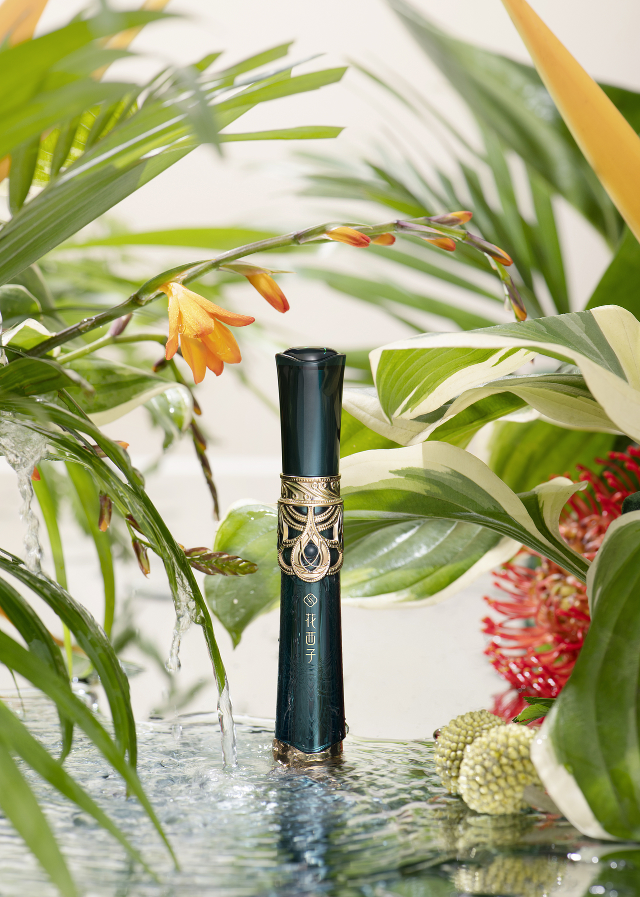 花西子傣族印象-美妆产品,口红质地拍摄