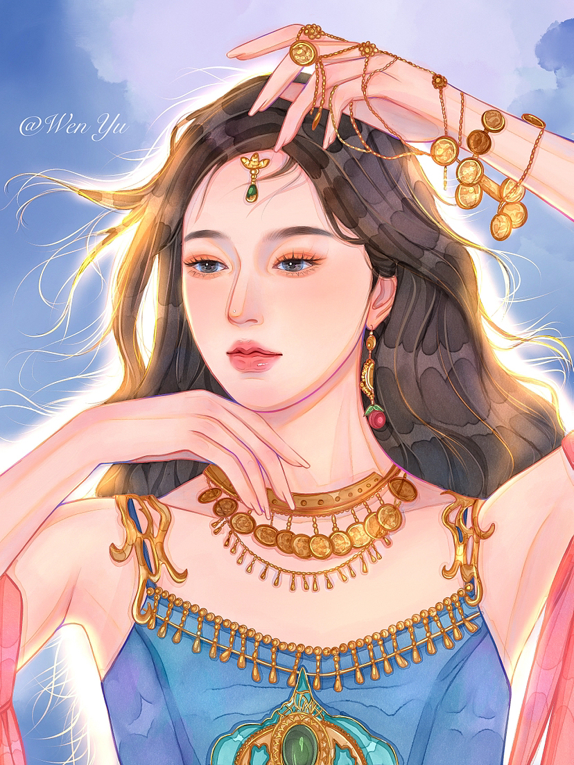 赵露思敦煌飞天（图ZMzYwNTIzNjI4） - 绘画 - 站酷设计师雯钰_WenYu原创素材 - 站酷ZCOOL
