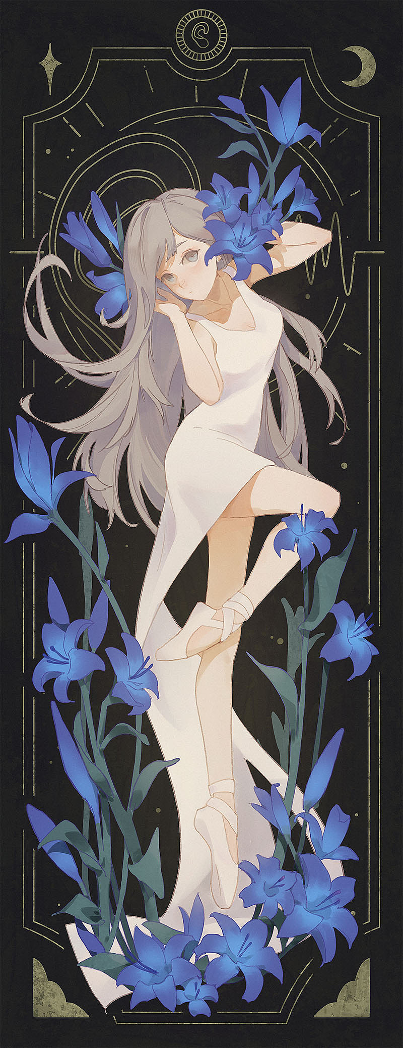 芭蕾少女与花