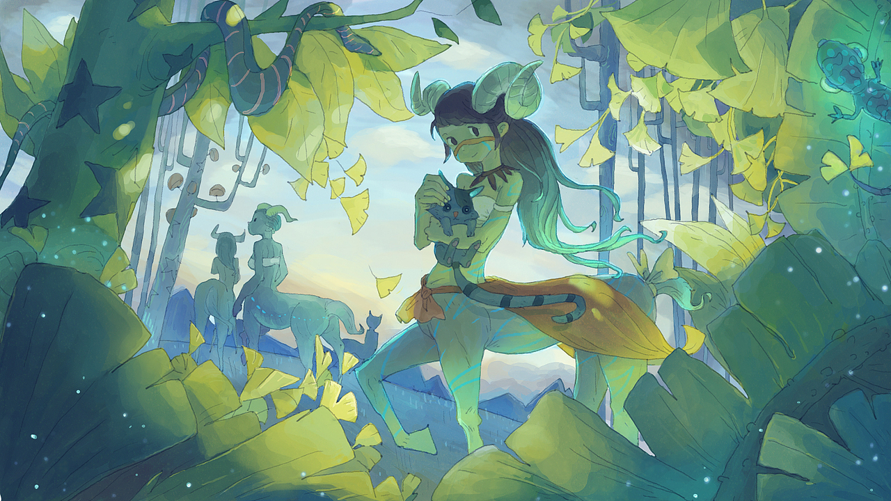 人马与银杏（图ZMjc4NDY3MDg=） - 商业插画 - 站酷设计师hansiam原创素材 - 站酷ZCOOL