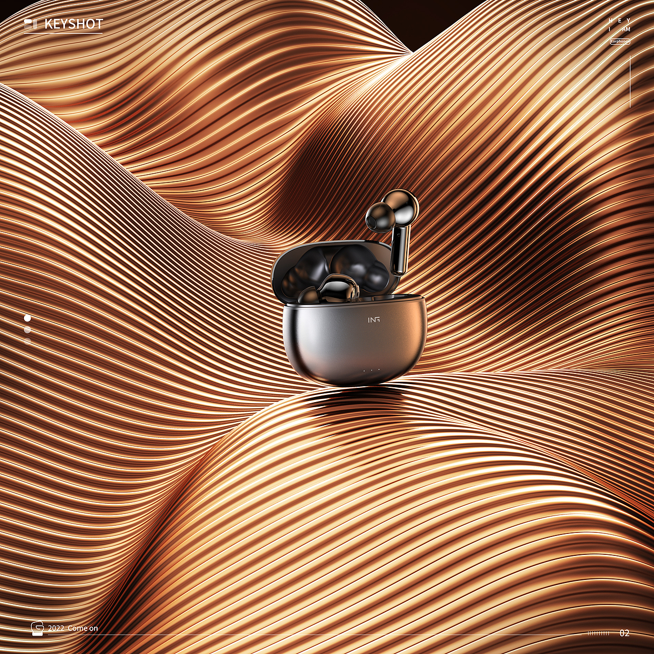 2022/耳机/万磁王/透明壳/室内场景/渲染