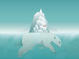 冰山矢量插画临摹