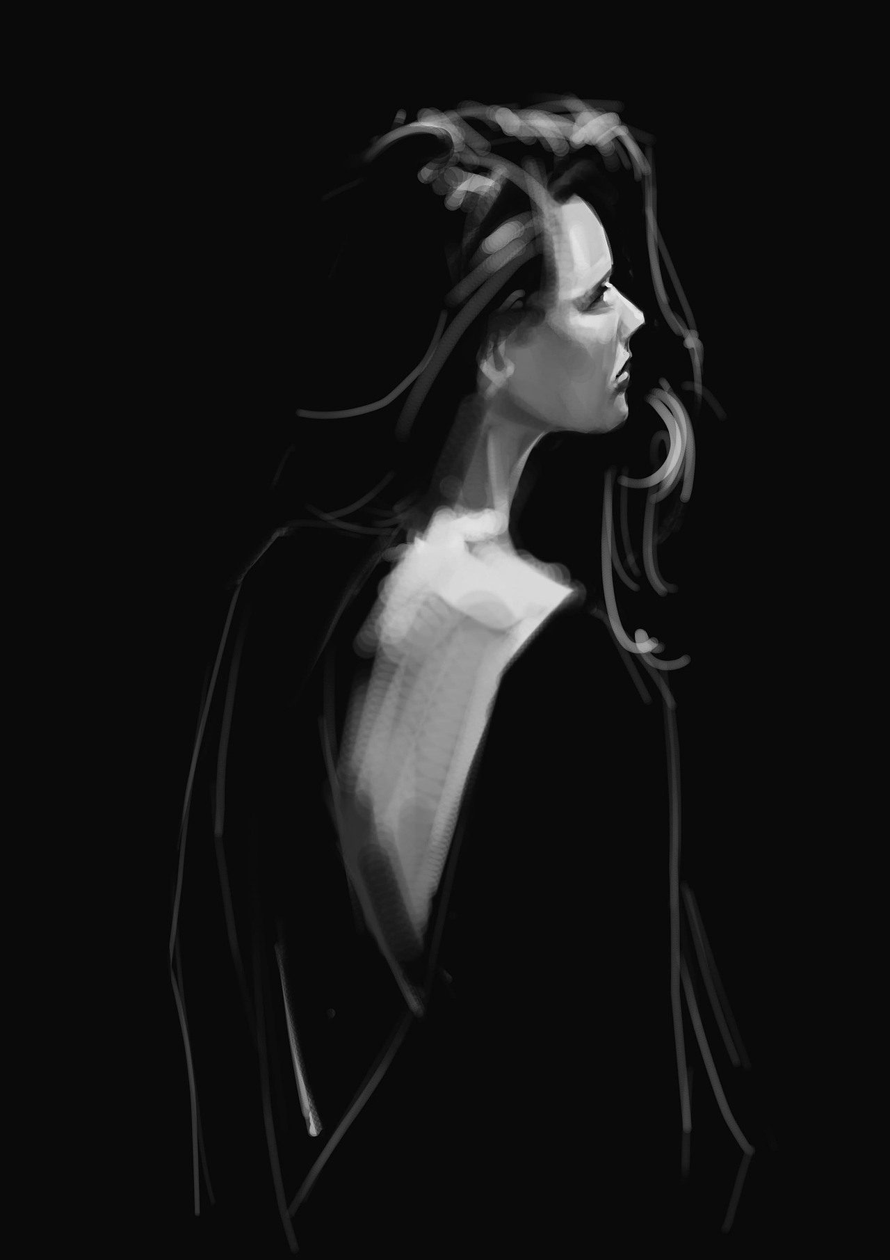 直接在黑底面上画