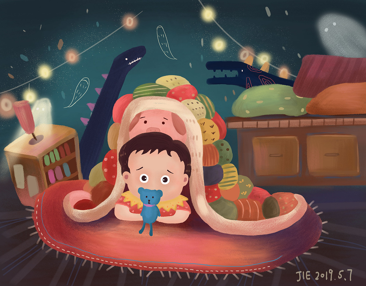 宝宝好怕怕~（图ZMTU3MzA2MTAw） - 创作习作 - 站酷设计师桔子插画原创素材 - 站酷ZCOOL