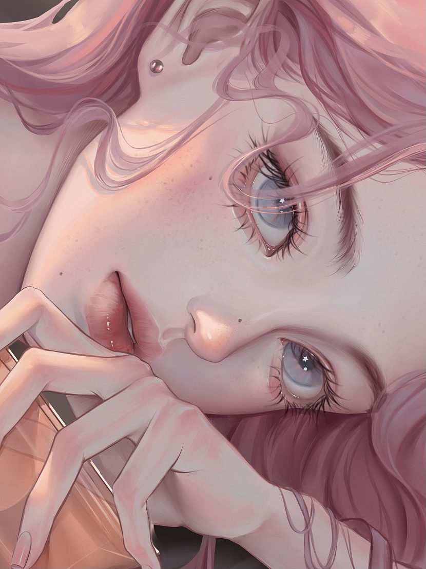 兰蔻香水推广插画