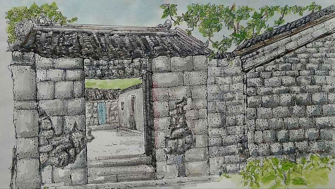 海南火山文化村落——石头城（图ZNTQ0ODc1MzI=） - 商业插画 - 站酷设计师海岛日记晓玉原创素材 - 站酷ZCOOL