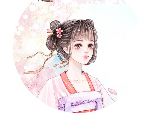 桃花林少女（个人主页-ZNTIyNjIyNjg=） - 创作习作 - 站酷设计师水水插画原创素材 - 站酷ZCOOL
