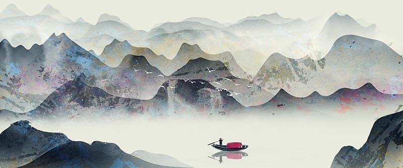 山水水墨（图ZMTU4MDkxMDk2） - 商业插画 - 站酷设计师心灵艺坊原创素材 - 站酷ZCOOL