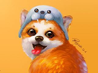 柯基犬 插画 卡通柯基 可爱狗狗