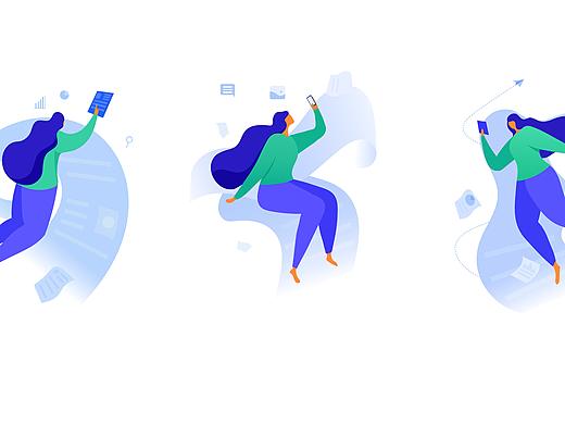 UI扁平化App画面人物图标