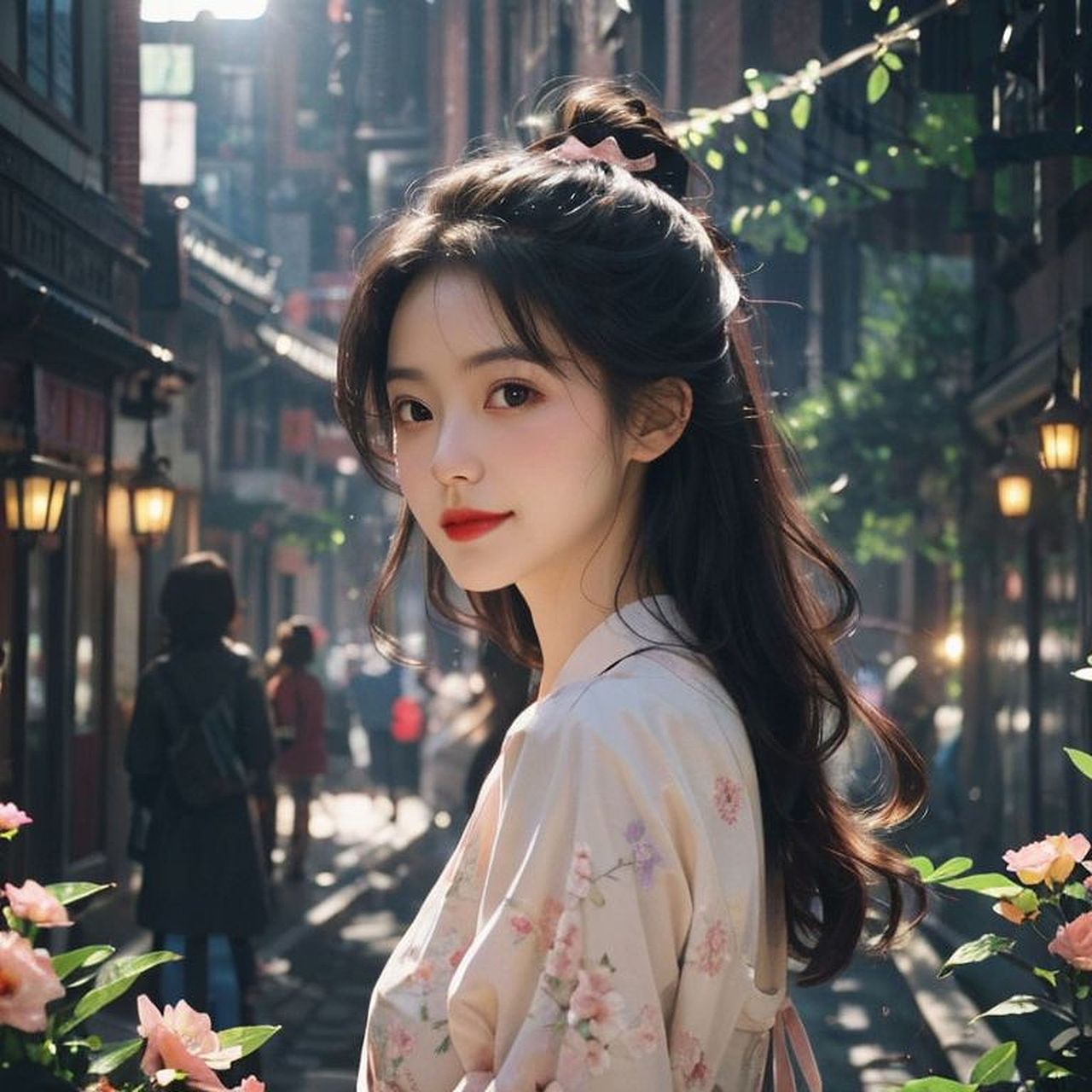 AI绘画作品分享——温婉少女