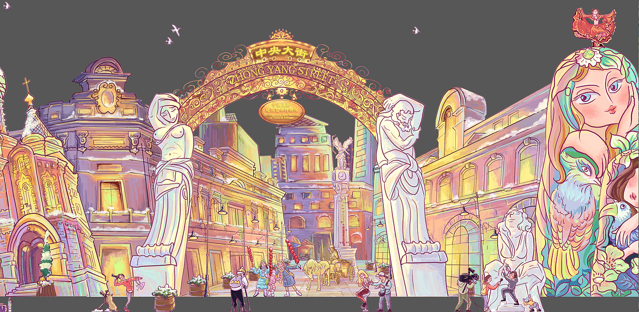 城市－景点－插画（图ZNTYxMDM4MjA=） - 商业插画 - 站酷设计师douzimiao原创素材 - 站酷ZCOOL