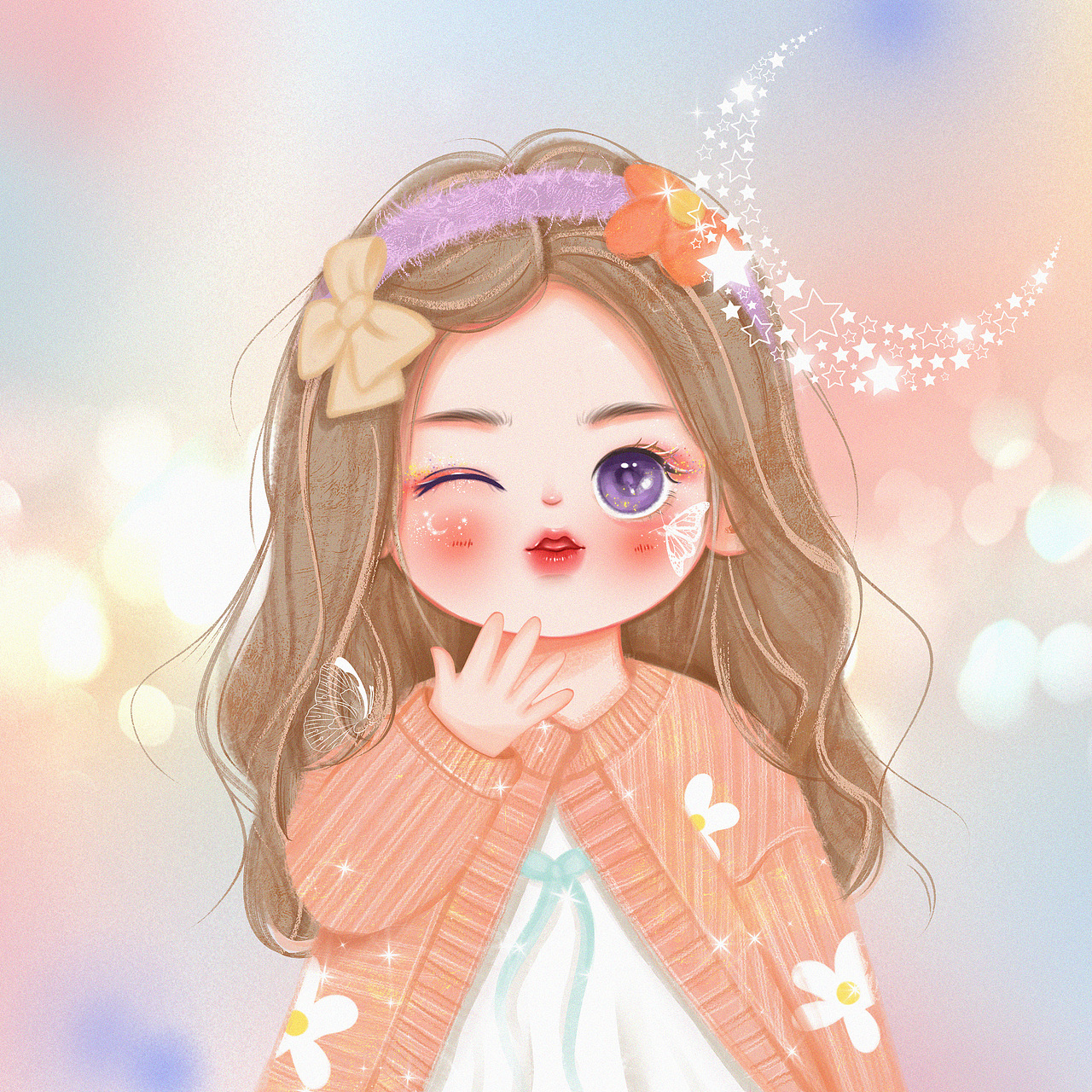 甜心女孩（图ZMjg4MzM3MTk2） - 儿童插画 - 站酷设计师芯子菇凉原创素材 - 站酷ZCOOL