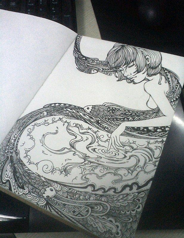 坐地铁时画的绘本