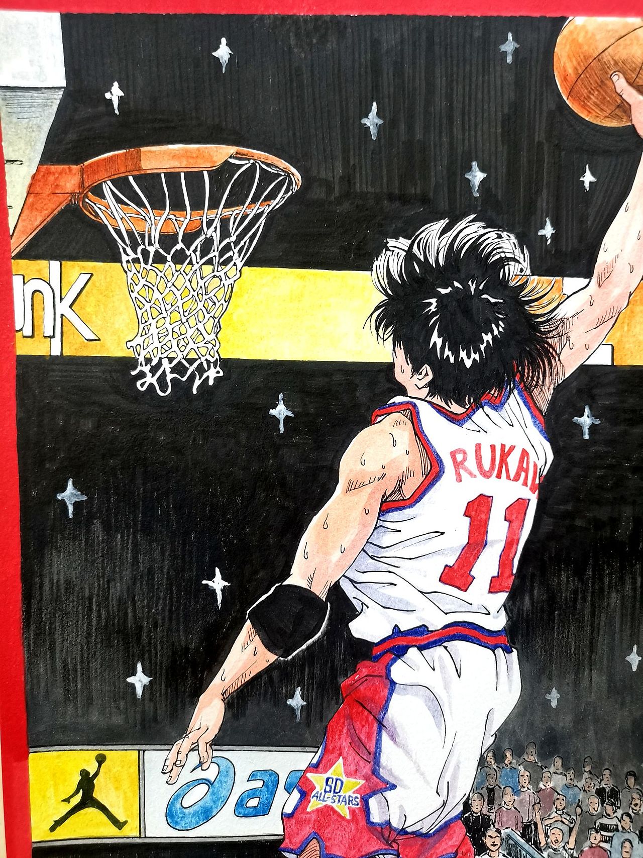 流川枫篮下战斧劈扣