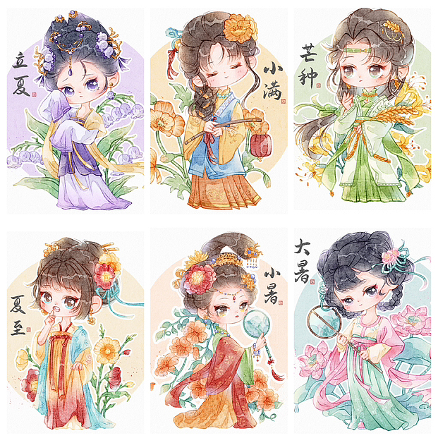 24节气Q版水彩拟人创作·夏季合集（图ZMzY3NDg3MjMy） - 创作习作 - 站酷设计师小严冲鸭_YANAY原创素材 - 站酷ZCOOL