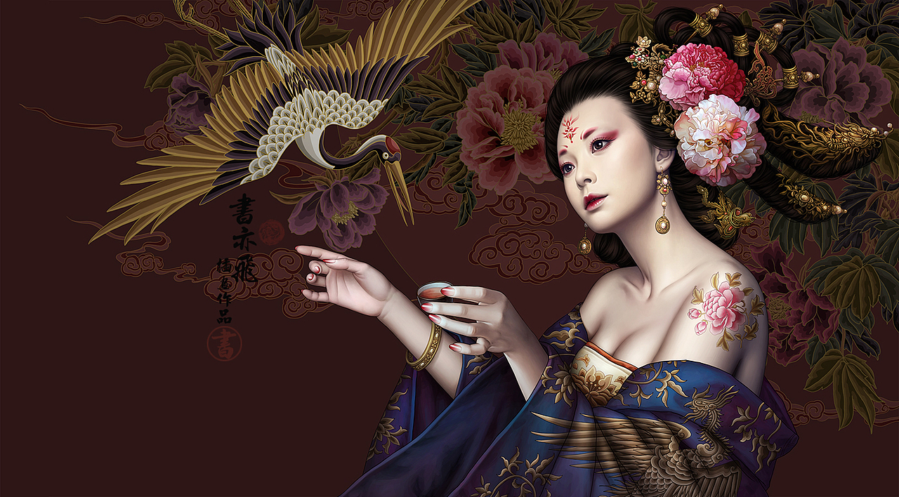 古风插画——倾国名花系列