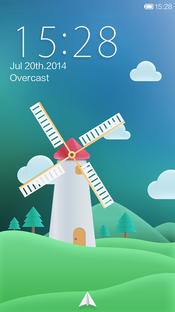 白色风车（动态锁屏+自由桌面）（图ZMTgyMjcxNDA=） - APP界面 - 站酷设计师汪二狗原创素材 - 站酷ZCOOL