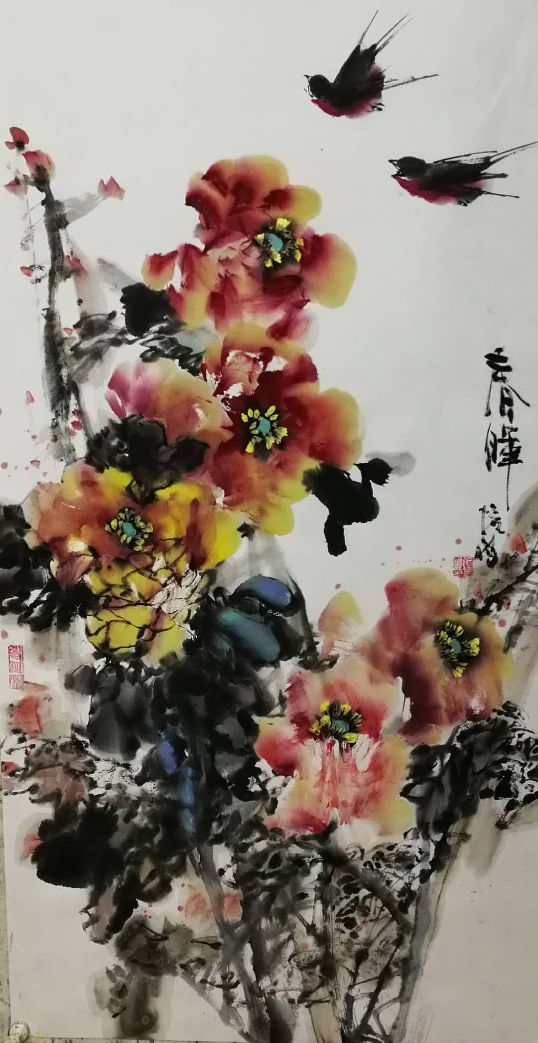 《富贵牡丹》吴门四才子张培河作品欣赏