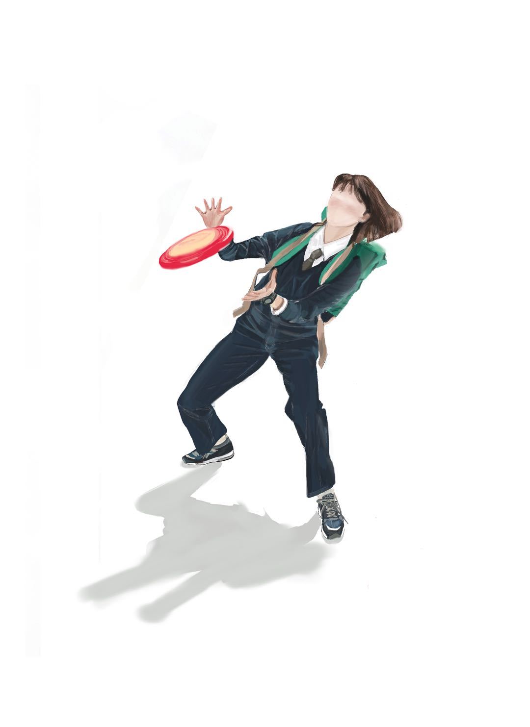 boyish girl 玩飞盘的少女