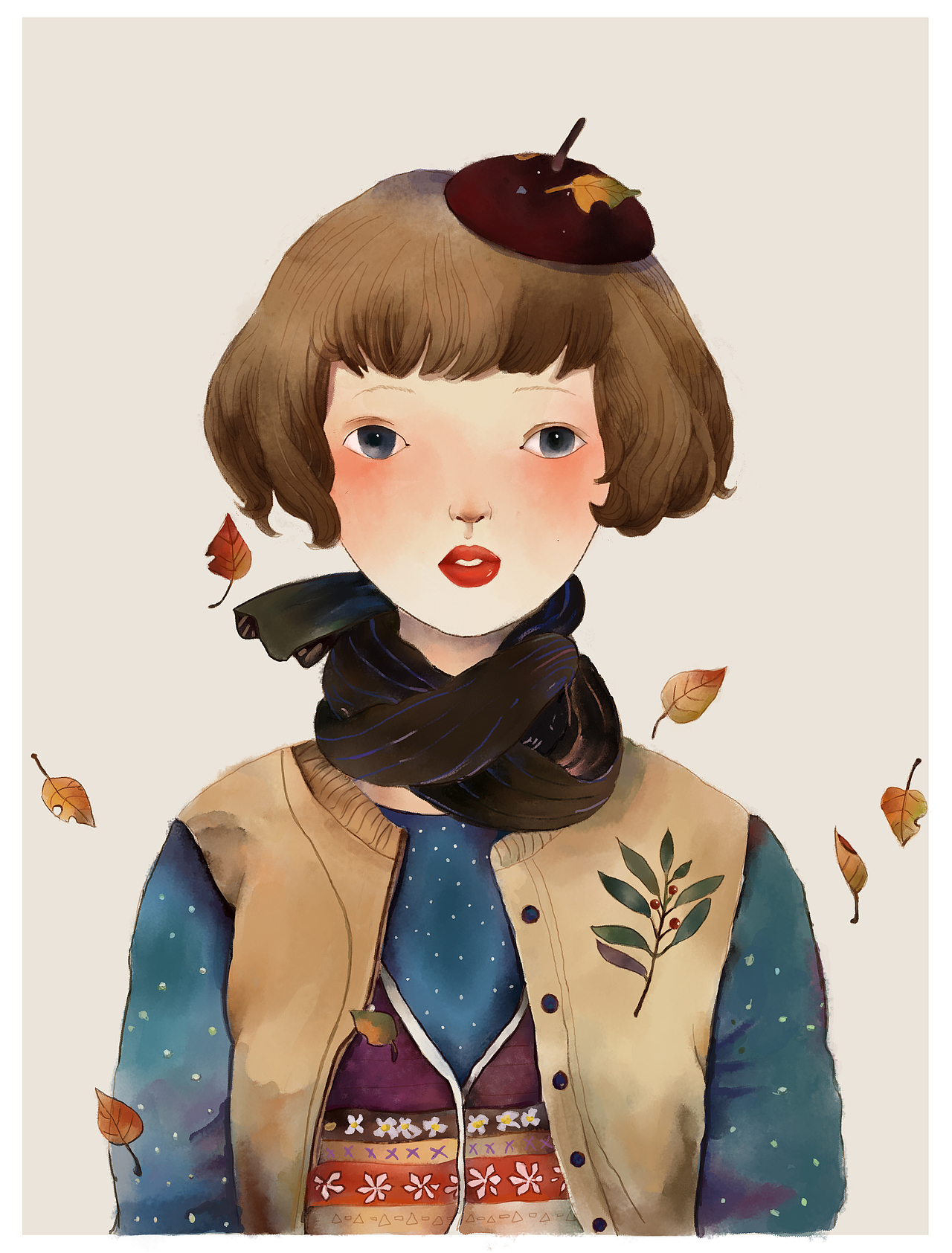 手绘插画|插画|艺术插画|积极向上的钱小美_临摹作品-站酷zcool