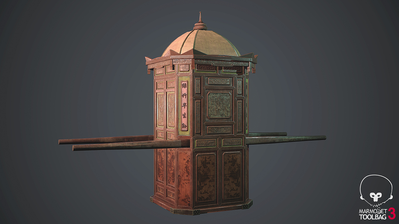 硬衣式花轿花轿,也叫喜轿,是传统中式婚礼上使用的特殊轿子.