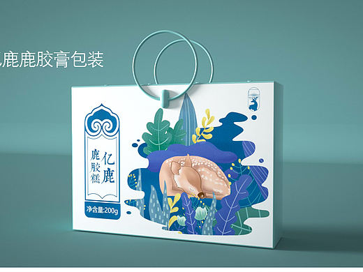 包装设计--C4D建模---插画包装/鹿产品包装