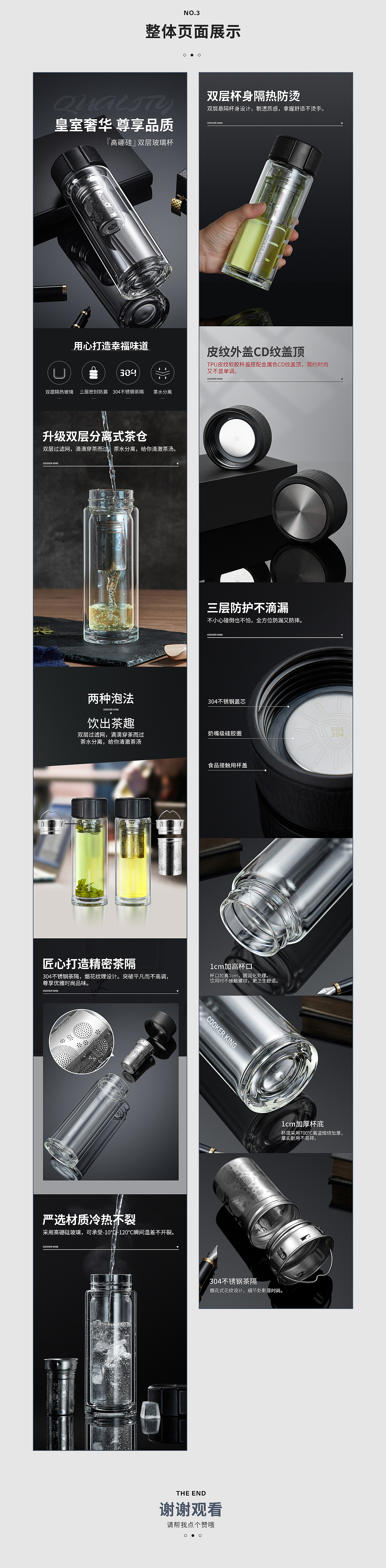 电商平台玻璃杯产品详情页面