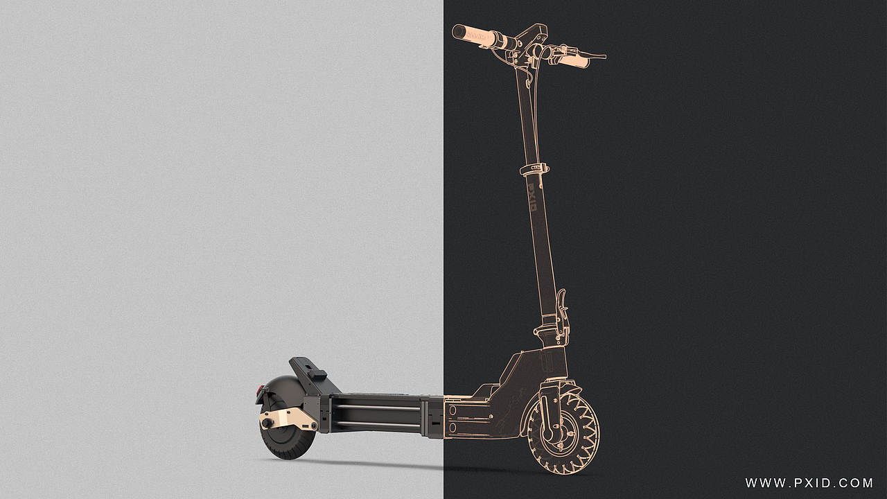 H1电动滑板车设计-PXID工业设计