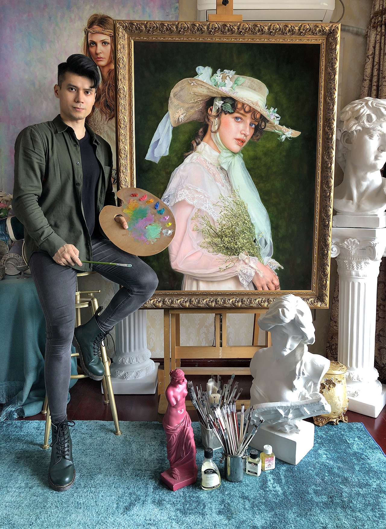 布面油画Portrait of European girl（图ZMzQ3MzAxNDM2） - 绘画 - 站酷设计师苗宁Malik原创素材 - 站酷ZCOOL