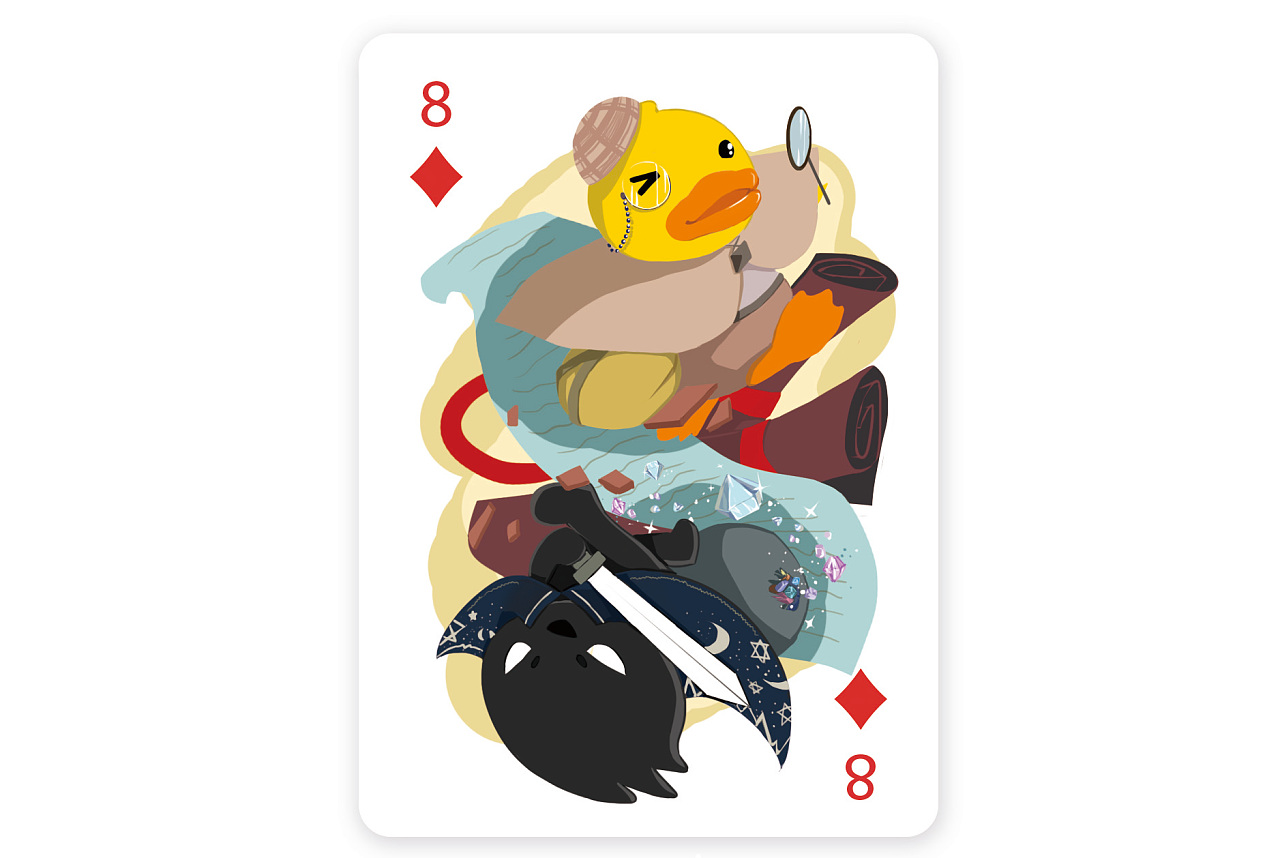 zcool & b.duck联名扑克设计-----方块8