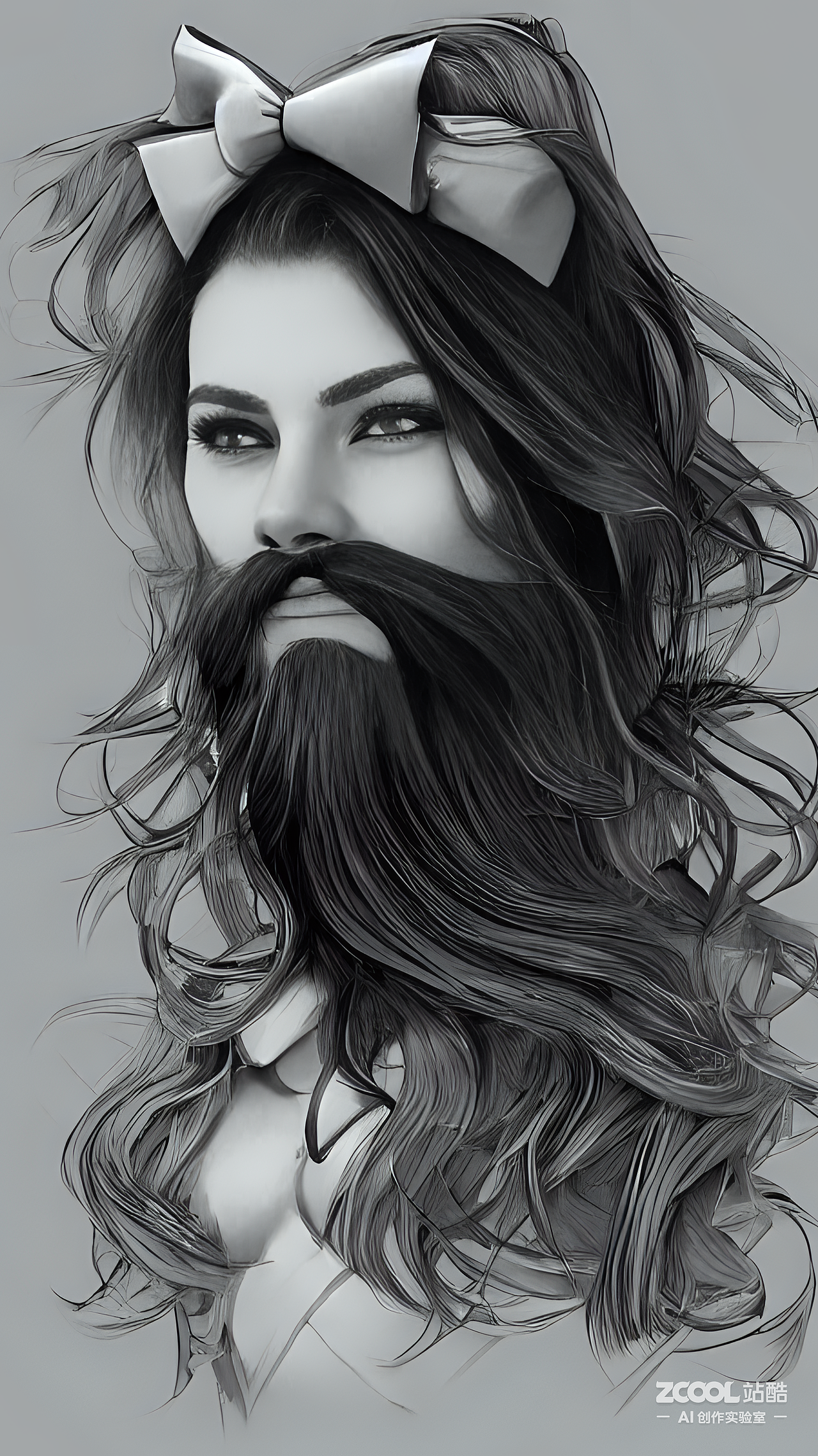 #AI创作实验室#世界最美的大胡子姑娘，谁见了都说好看