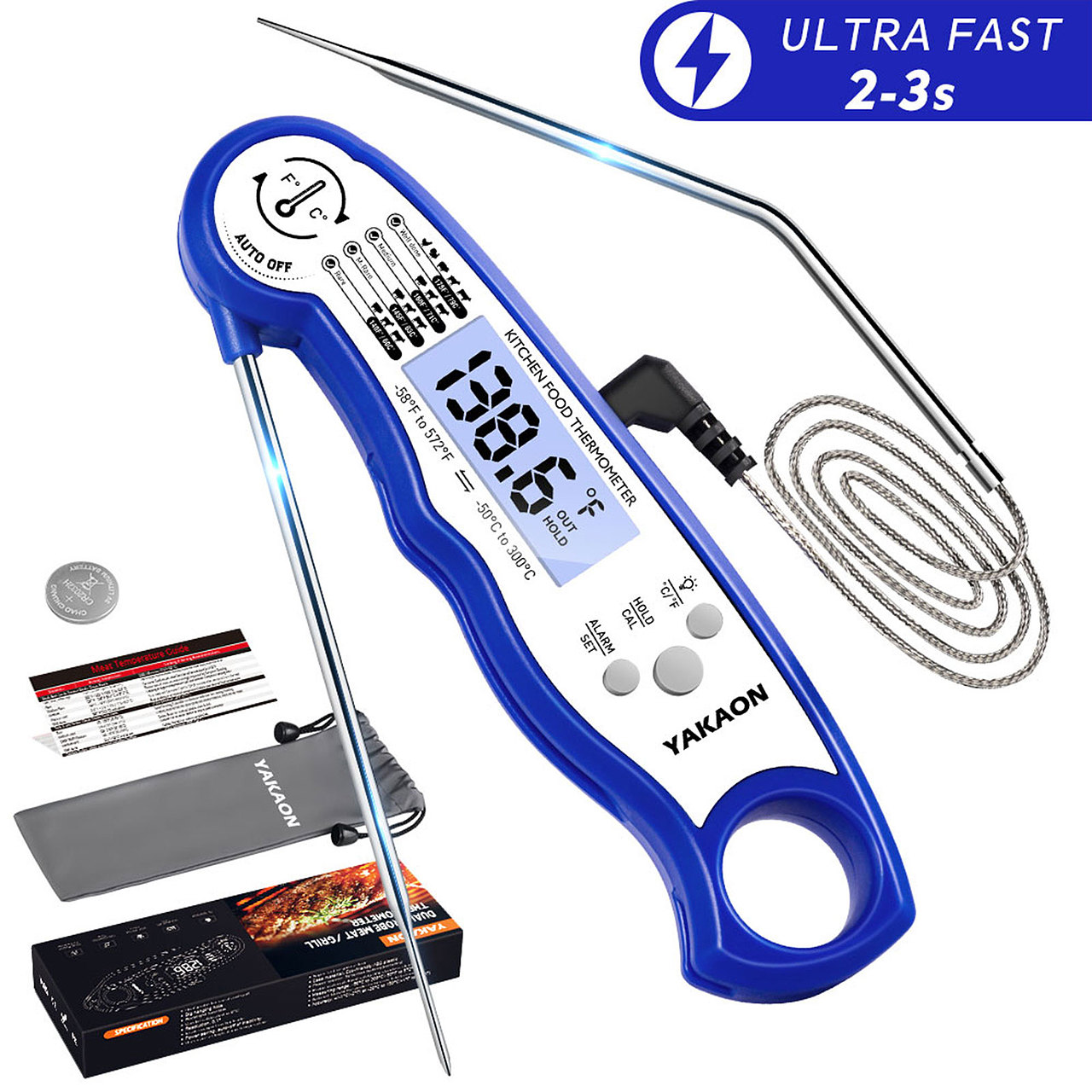 烧烤温度计 双探针